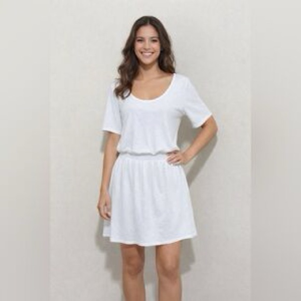 Athleta Captivate Dress White Elastic Waistband Women’s Size Small